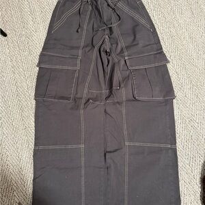 Zara Dark Gray Pants with Contrast Stitching